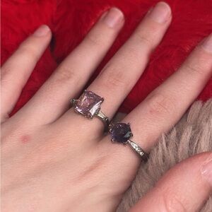 Elegant Pink and Purple Stone Ring